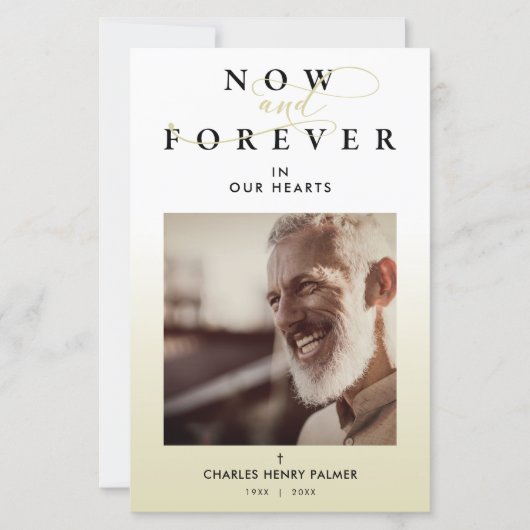 Budget Moderne Gradiënt Minimalist Foto Funeral (Voorkant)