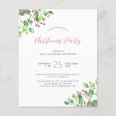 Budget moderne greenery kerstfeest Uitnodiging (Voorkant)