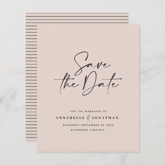 budget Moderne handgeschreven typografie bruiloft (Voorkant / Achterkant)