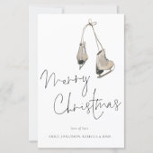 Budget Moderne Ice-Schaatsen Zware kerstKaart (Voorkant)