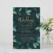 BUDGET Moderne Jardin Feuilles Faire-part de maria (Debout devant)