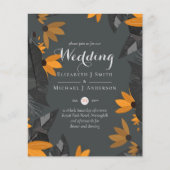 BUDGET Moderne Jardin Feuilles Faire-part de maria (Devant)