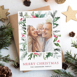 Budget Moderne Kerstmis Fotokaart