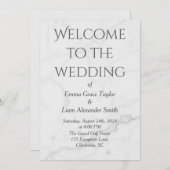 Budget Moderne Marmeren bruiloft Kaart (Voorkant / Achterkant)