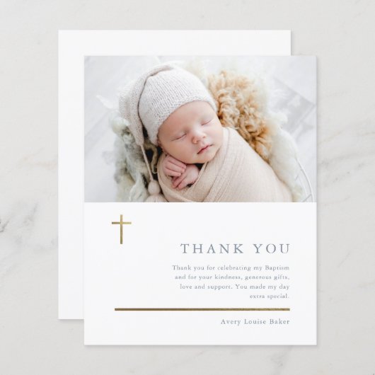 Budget Moderne Minimale Photo Baptism - Hartelijk  (Voorkant / Achterkant)