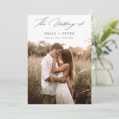 Budget Moderne Minimalistische Boho 2 Fotobruiloft Kaart (Staand voorkant)