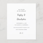 Budget Moderne Naam Foto Verti Chic Opslaan Datum (Achterkant)