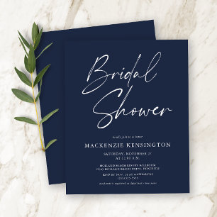 Budget Moderne Navy Blue Bridal Shower