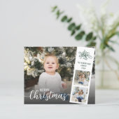 Budget Moderne Photo Collage de Noël Carte de vaca (Debout devant)