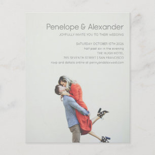 Budget Moderne Photo Overlay Fun Wedding Invite