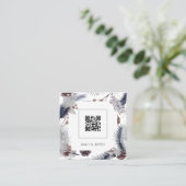 Budget moderne QR Code Hiver Mariage invitation (Debout devant)