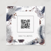 Budget moderne QR Code Hiver Mariage invitation (Devant)