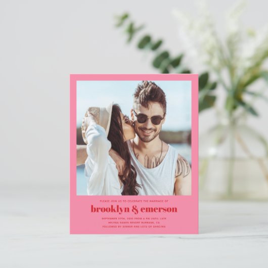 Budget Moderne QR Code Retro Weddenschap (Staand voorkant)