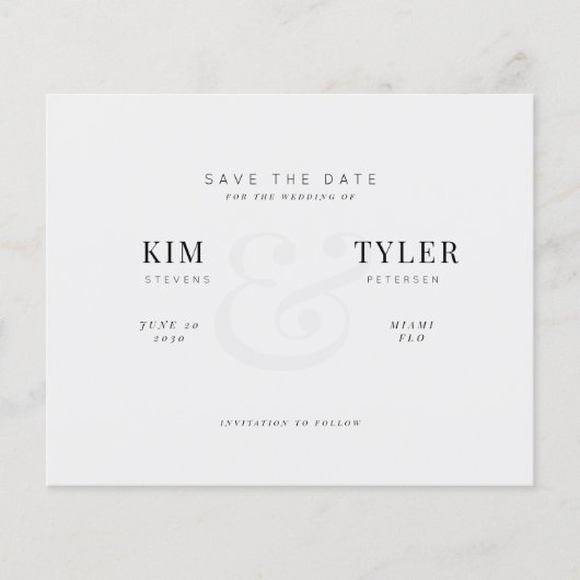 Budget moderne QR CODE trouwkaart save the date (Voorkant)