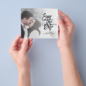 BUDGET Moderne Rustic Save the Date Photo Flyer (Hand)