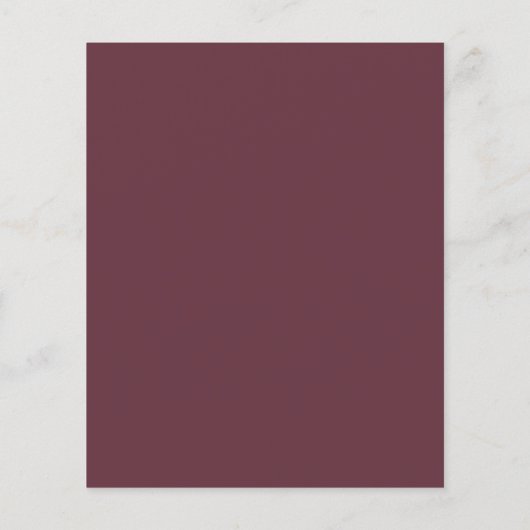 Budget Moderne Script Bourgogne Menu Mariage (Dos)
