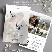 Budget moderne script foto QR bruiloft uitnodiging Flyer