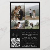 Budget moderne script foto QR bruiloft uitnodiging Flyer (Achterkant)