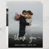 Budget Moderne Script Mariage Photo Carte de remer (Devant / Derrière)