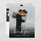 Budget Moderne Script Mariage photo Carte de remer (Devant / Derrière)