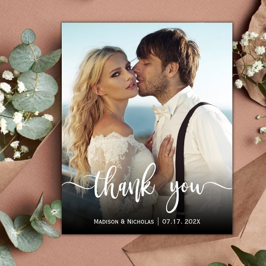 Budget Moderne Script Mariage photo Carte de remer