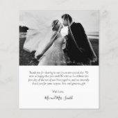 Budget Moderne Script Mariage Photo Carte de remer (Dos)