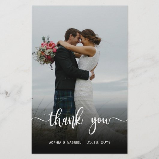 Budget Moderne Script Mariage Photo Carte de remer (Devant)