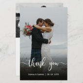 Budget Moderne Script Mariage Photo Carte de remer (Devant / Derrière)