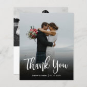 Budget Moderne Script Mariage Photo Carte de remer (Devant / Derrière)