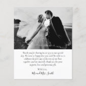Budget Moderne Script Mariage Photo Carte de remer (Dos)