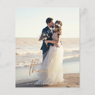 Budget Moderne Script Mariage Photo Merci Cartes