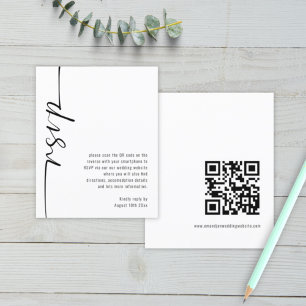 Budget Moderne Script QR Code Wedding RSVP