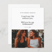 Budget Moderne Serez-Vous Mon Carte photo D'Épouse (Devant / Derrière)