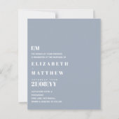 Budget Moderne Stofblauwe Trouw Uitnodigingen (Voorkant)