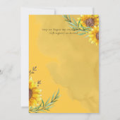 BUDGET Moderne Tournesol Jaune Mariage Invitation (Dos)