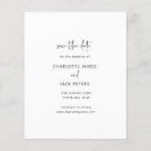 Budget moderne trouwfoto Save the Date Flyer (Achterkant)