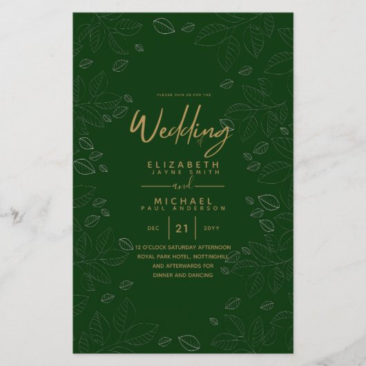BUDGET Moderne Tuin Bladeren Trouw Uitnodiging A9 (Voorkant)