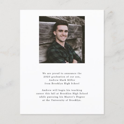 Budget Moderne Twee Aankondiging van het Afstudere (Achterkant)