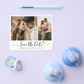 Budget Moderne Typografie 2 Foto Save the Date Flyer (Enkel)