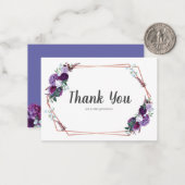 Budget moderne violet Mariage Floral Carte de reme (Devant/Arrière en situation)