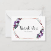 Budget moderne violet Mariage Floral Carte de reme (Devant)