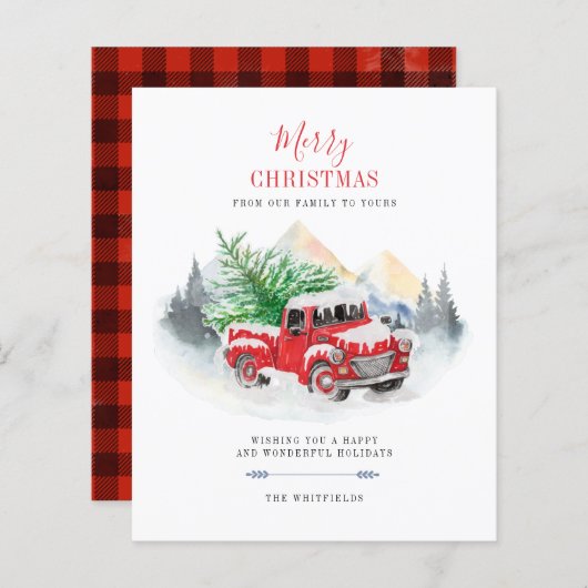 Budget Moderne Vroege Kerst Red Truck Buffalo (Voorkant / Achterkant)