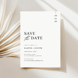Budget Moderne Zwart-Wit Script Trouwdag Save The Date