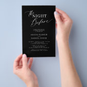 Budget moderne zwarte repetitie dineruitnodiging flyer (Hand)