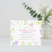 Budget Moederdag Brunch Soft Floral Invitation (Staand voorkant)