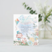 Budget Monkey Boy Baby shower Picnic Uitnodiging (Staand voorkant)