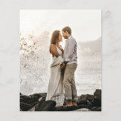 BUDGET Monogram Blush Pink Photo Wedding Invites Flyer (Achterkant)