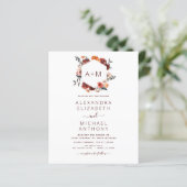 Budget Monogram Burgundy Floral Greenery Wedding (Staand voorkant)