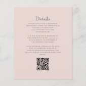 Budget Monogram Crest Blush QR Code Trouw Uitnodig (Achterkant)