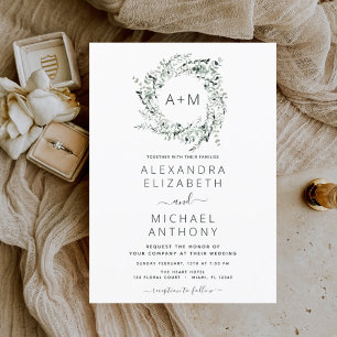 Budget Monogram Emerald Green Greenery Wedding